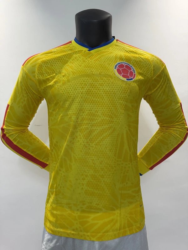 Design Colombia National Team 2021 Home Long-Sleeve Jersey Yellow Jersey - 15