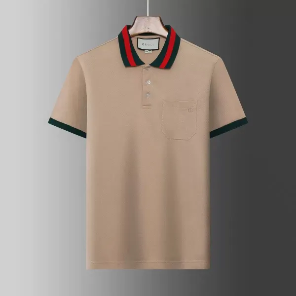 Gucci Web-Trim Polo Beige Polo Shirt - 1