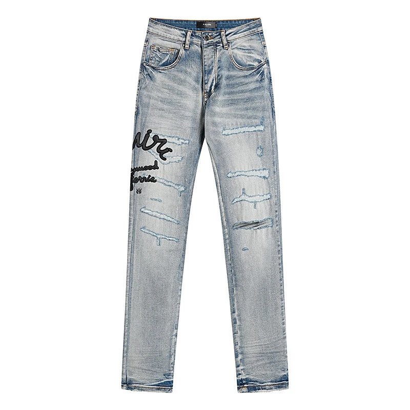 Amiri Logo Embroidered Black Jeans - 17