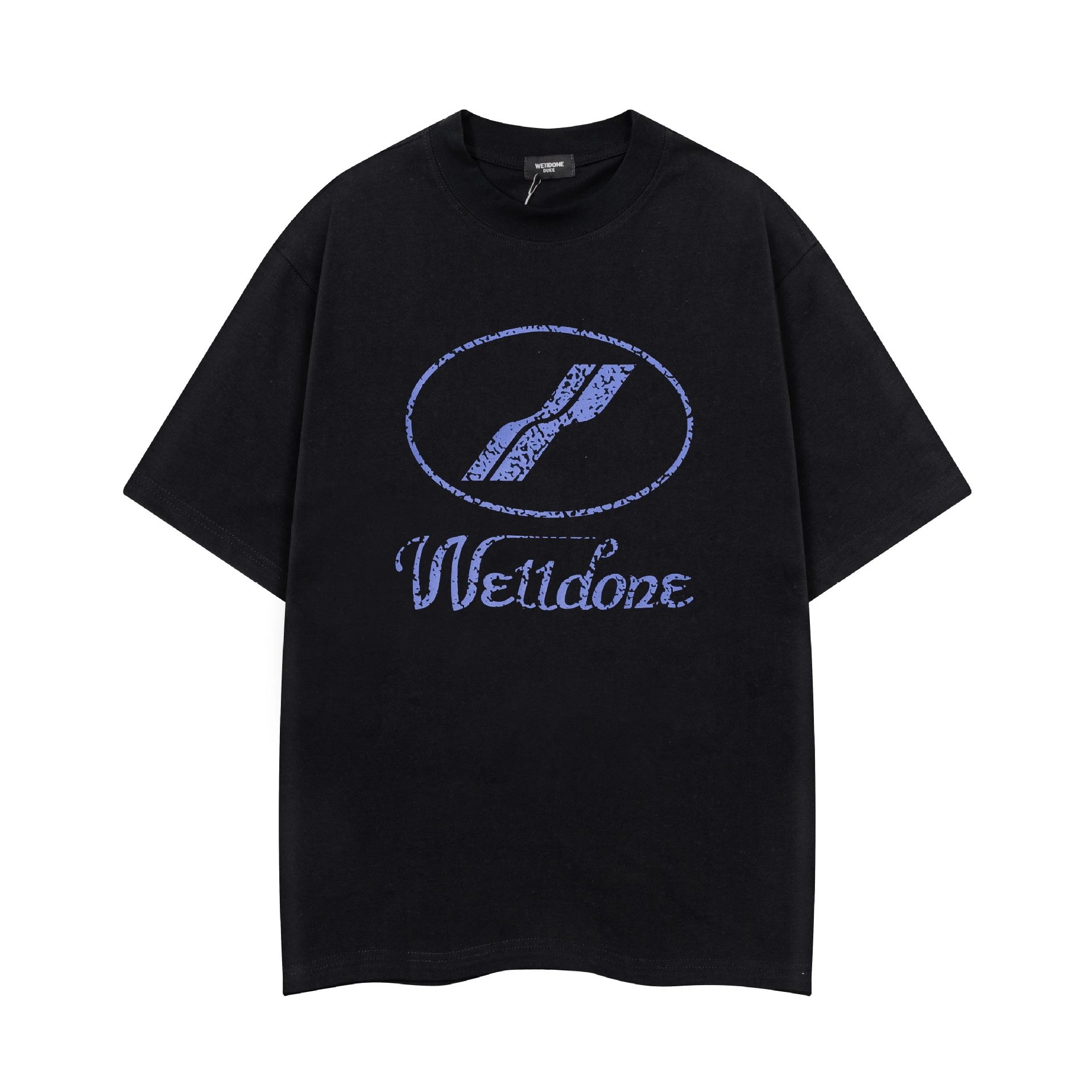Design Wetdone Distorted Logo Black Oversized T-Shirt T-Shirts - 18