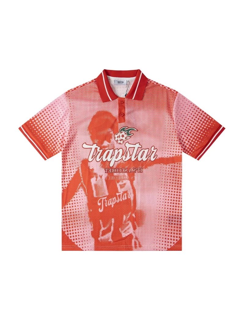 Trapstar Halftone Graphic Polo Black / White Polo Shirt - 11