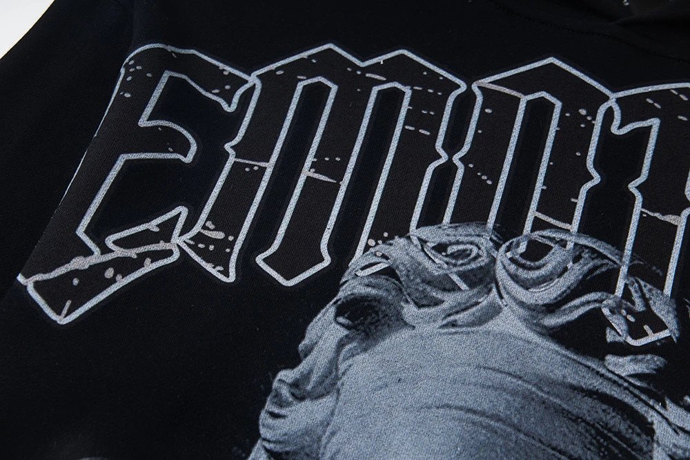 Design Mixed Emotion Emotion Graphic Hoodie Black Hoodie - 4