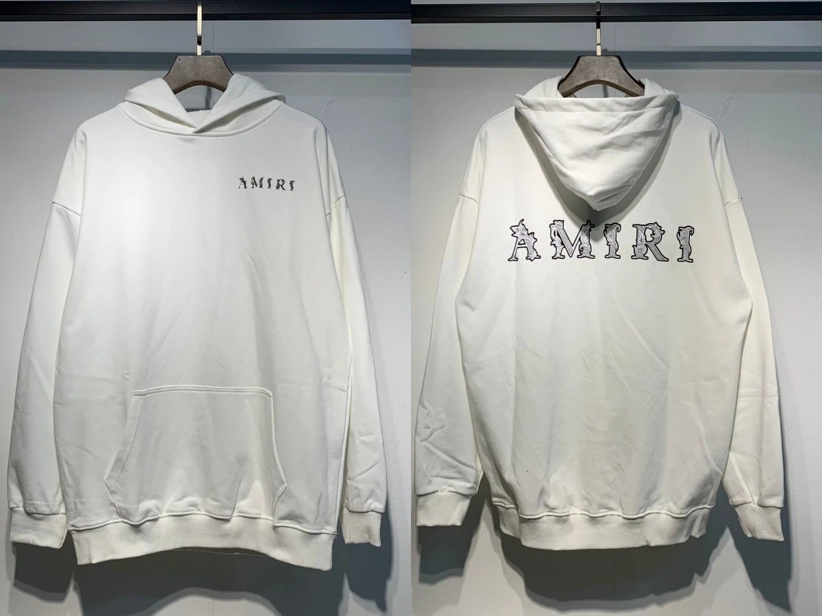 Amiri Logo Hoodie White - 1