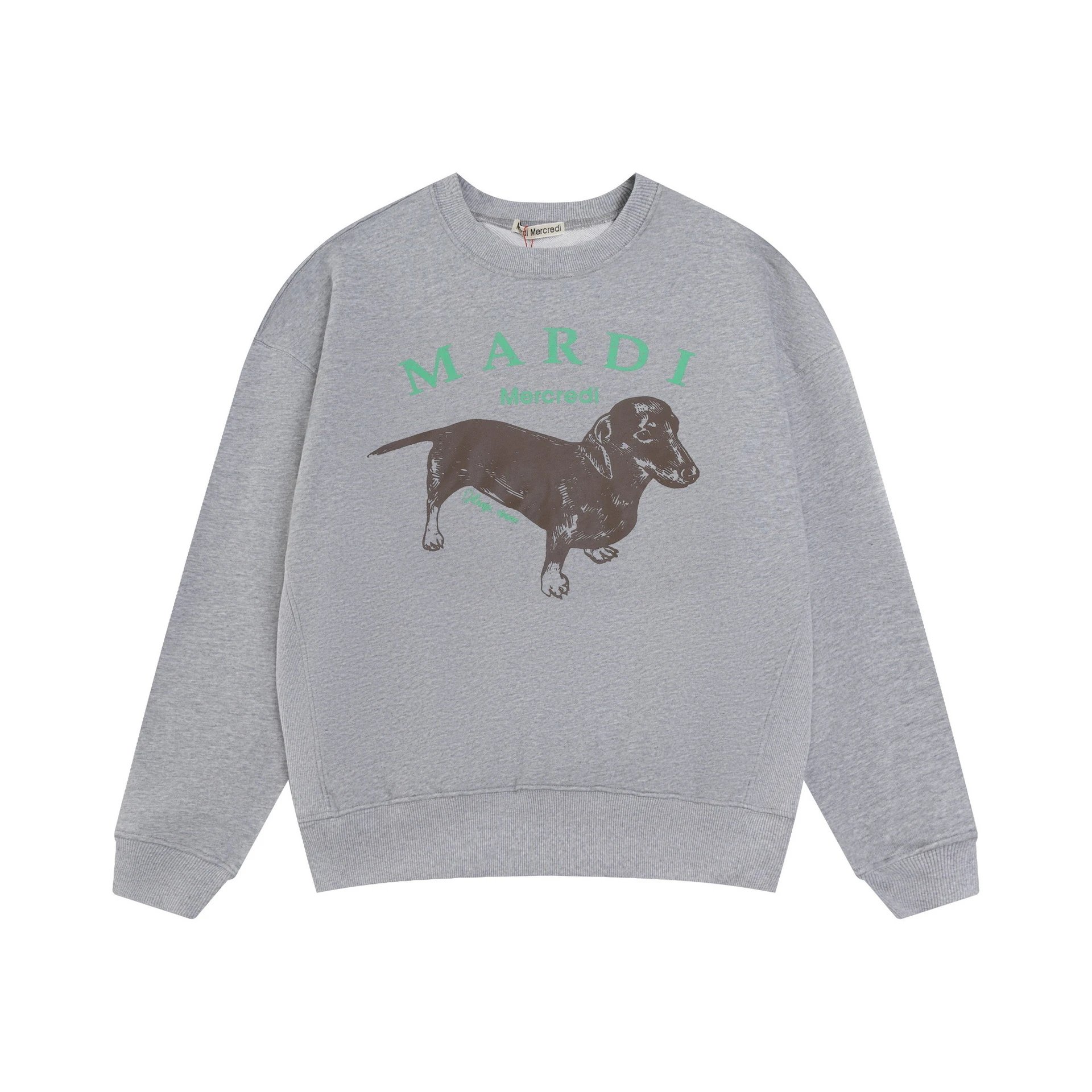 Mardi Mercredi Dachshund Graphic Gray Hoodie - 9