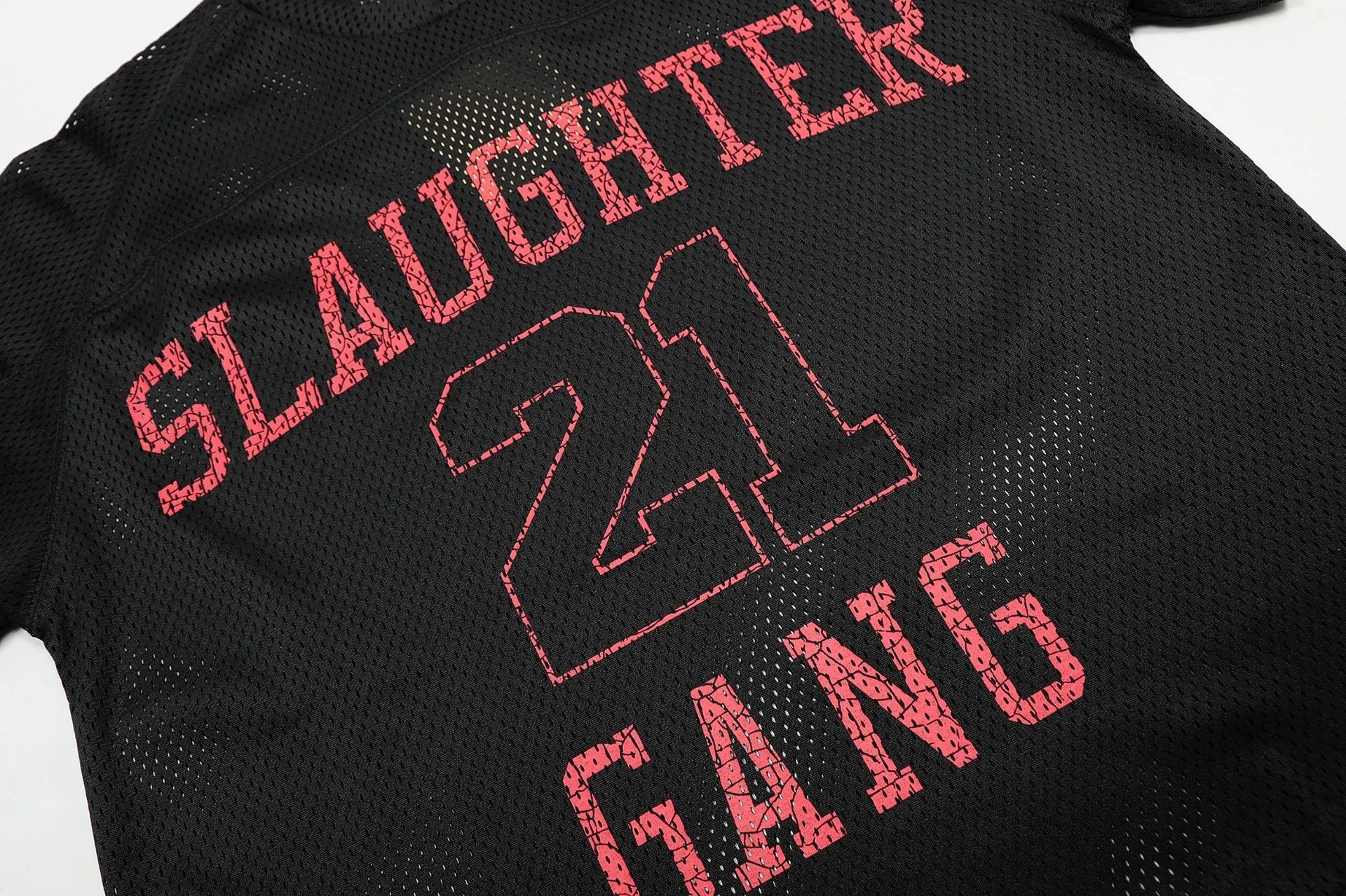 Design Mesh Shorts Black with Red '21' and Sword Emblem - 13