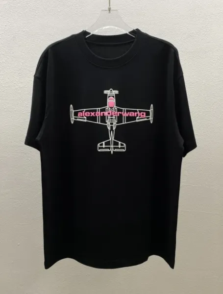 Alexander Wang Airplane Graphic Black T-Shirt - 1