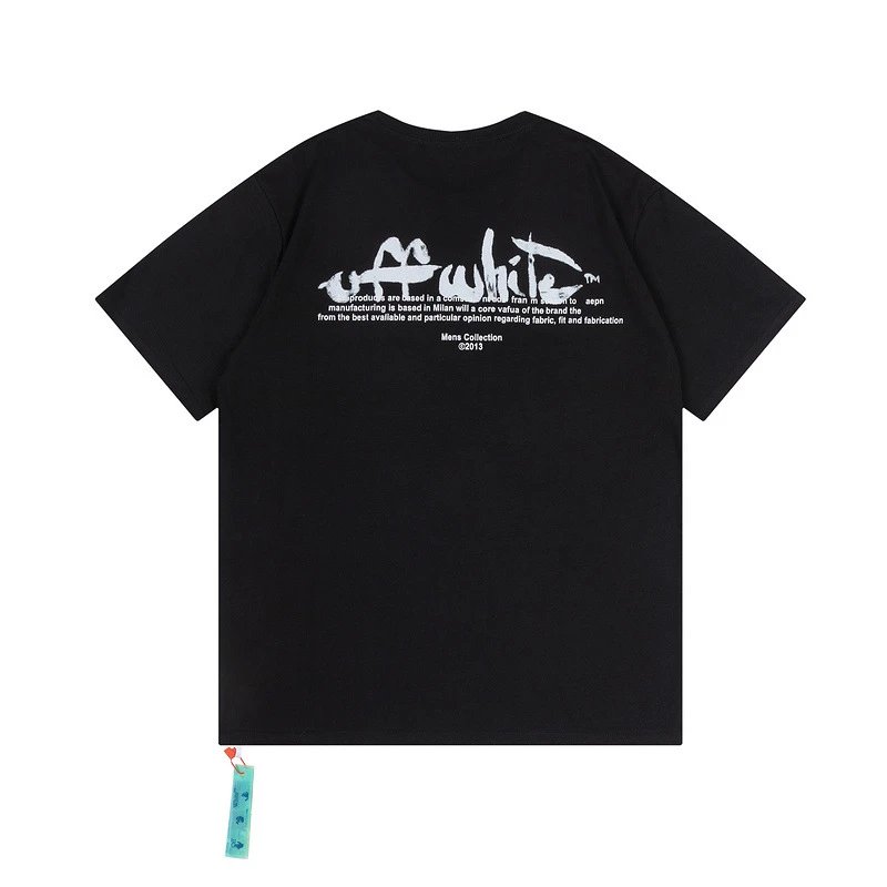 Off-White Crocodile Print Acid Wash Black T-Shirt - 5