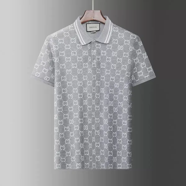Gucci GG Monogram Gray Polo Shirt - 1