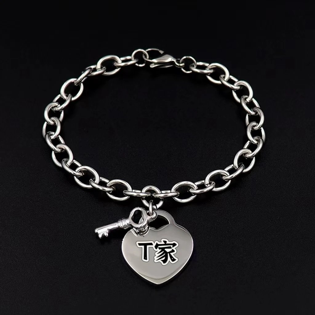 Design Custom Engraved Heart Charm Bracelet Gold Tone Bracelet Jewelry - 10