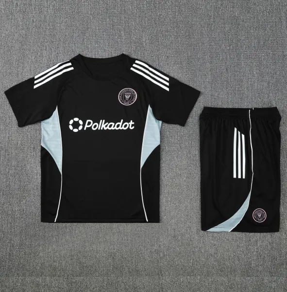 Inter Miami CF Training Kit Black with Light Blue Accents Jersey and Shorts Set - 1