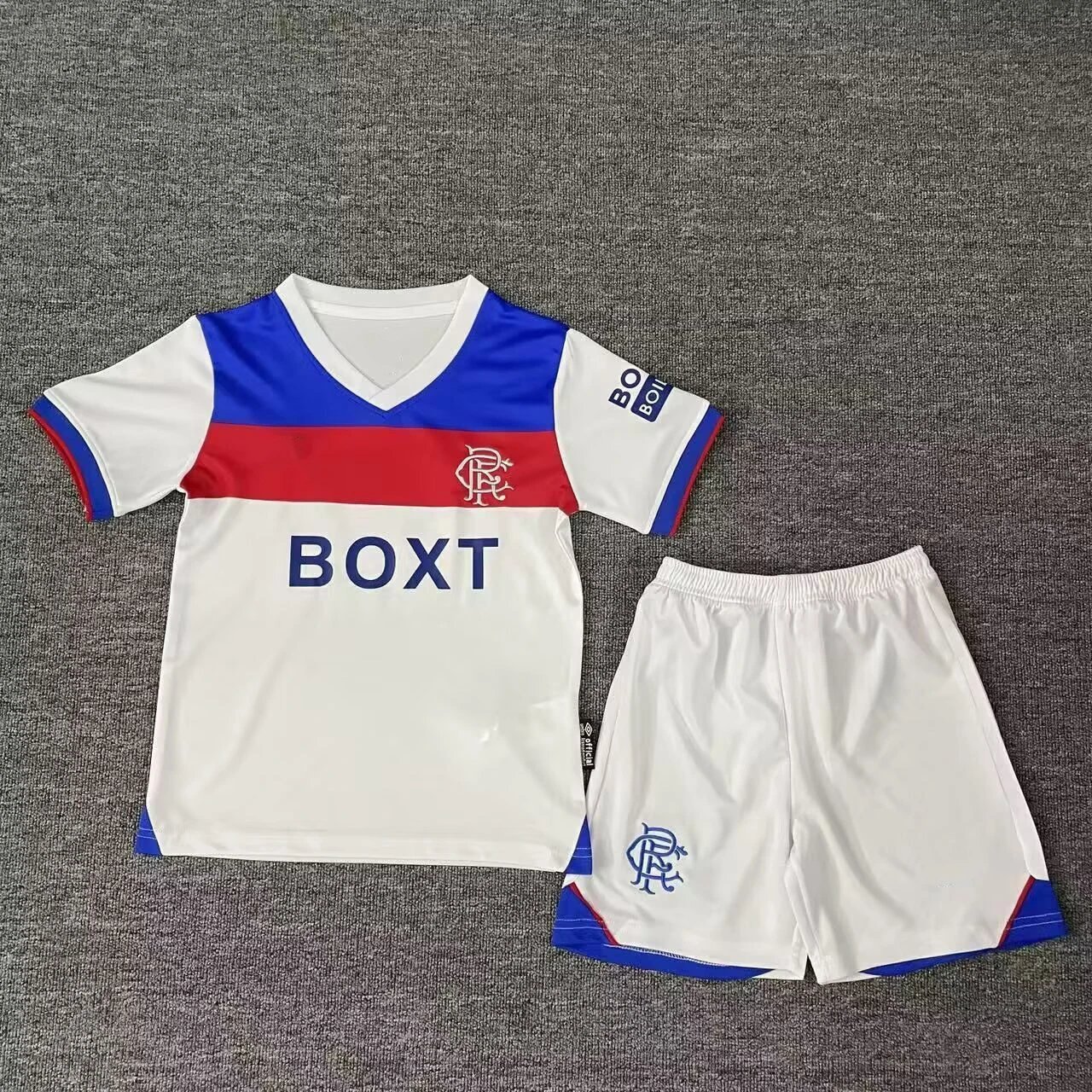 Castore Everton FC 2023-24 Third Kit Blue Swirl Jersey and White Shorts Sets - 24