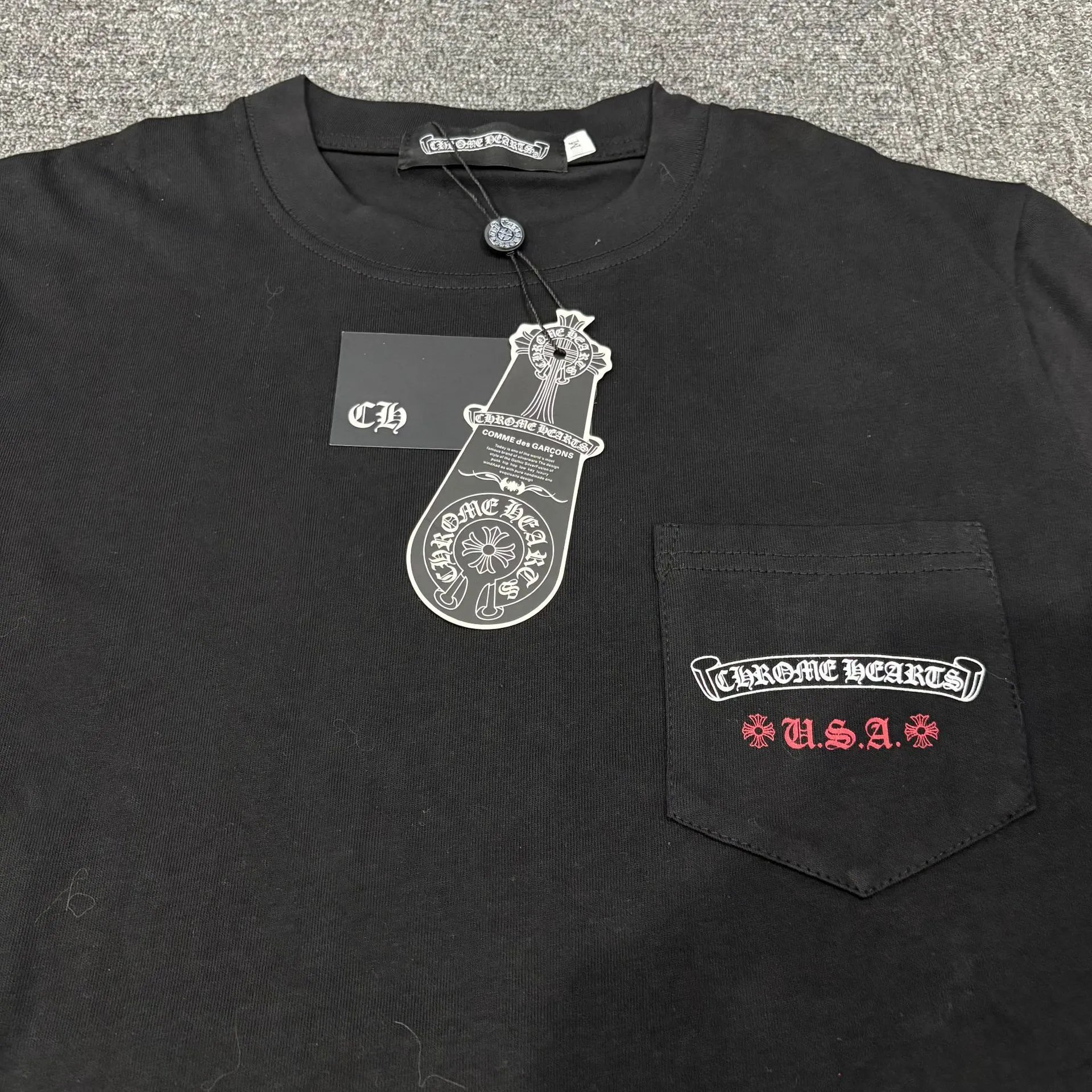 Chrome Hearts American Flag Print Black T-Shirt - 14