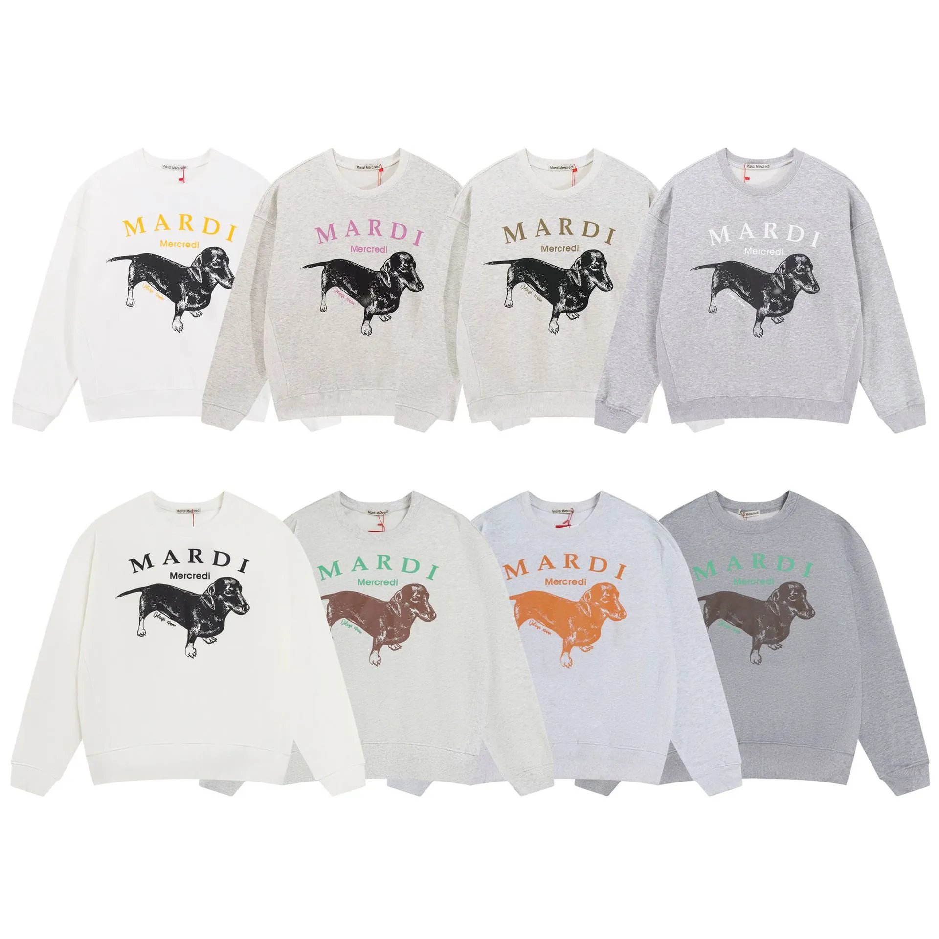 Mardi Mercredi Dachshund Graphic Gray Hoodie - 4