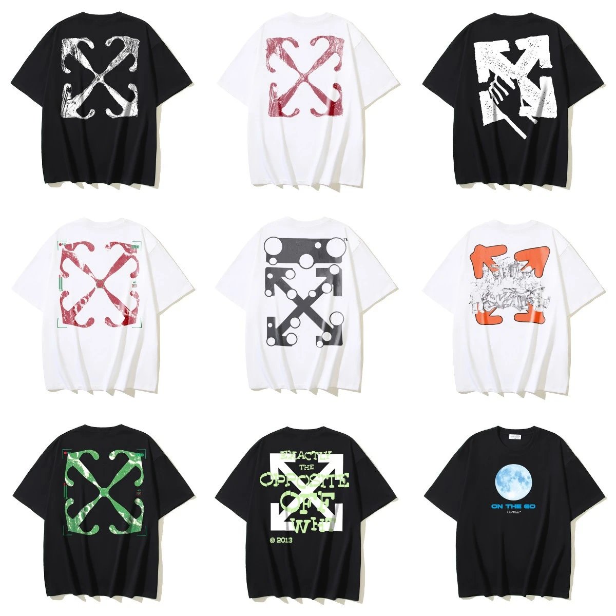 OW Cat Animal Print Short Sleeve T-Shirt Streetwear Oversized Loose Fit Tee for Teens Men Women: findsindex.com