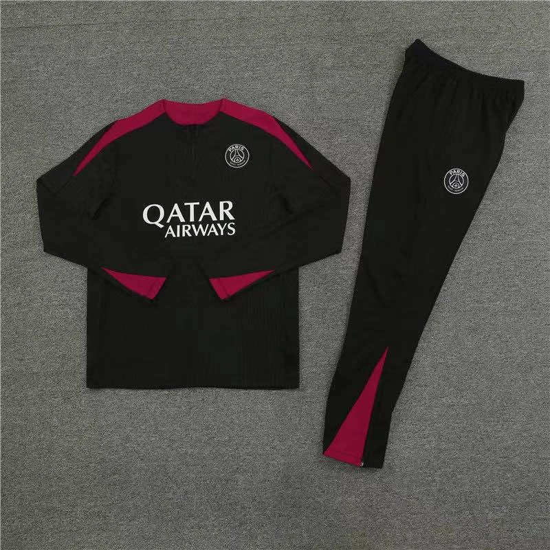 Real Madrid Matching Sets Half-Zip Long-Sleeve Training Set — 2425 Paris Black