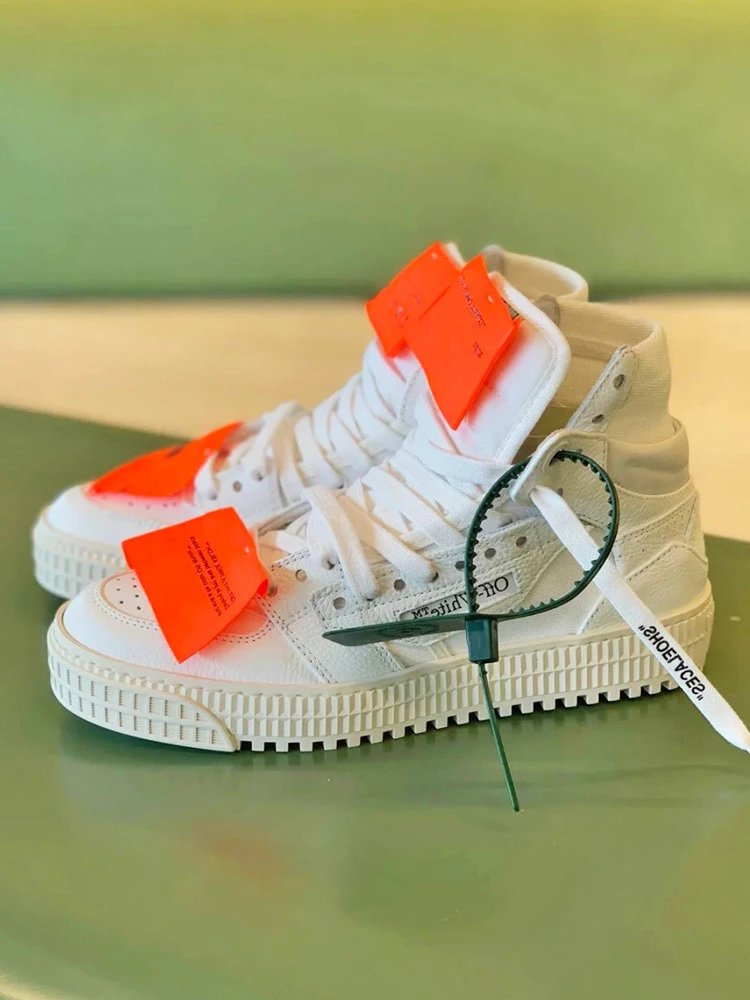 Off-White Diagonal Arrow High-Top Sneakers White - 10