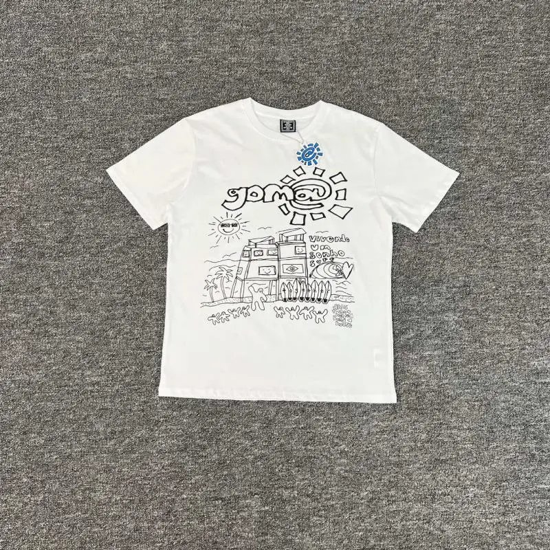 Design Surfboard Graphic Print White T-Shirt - 11