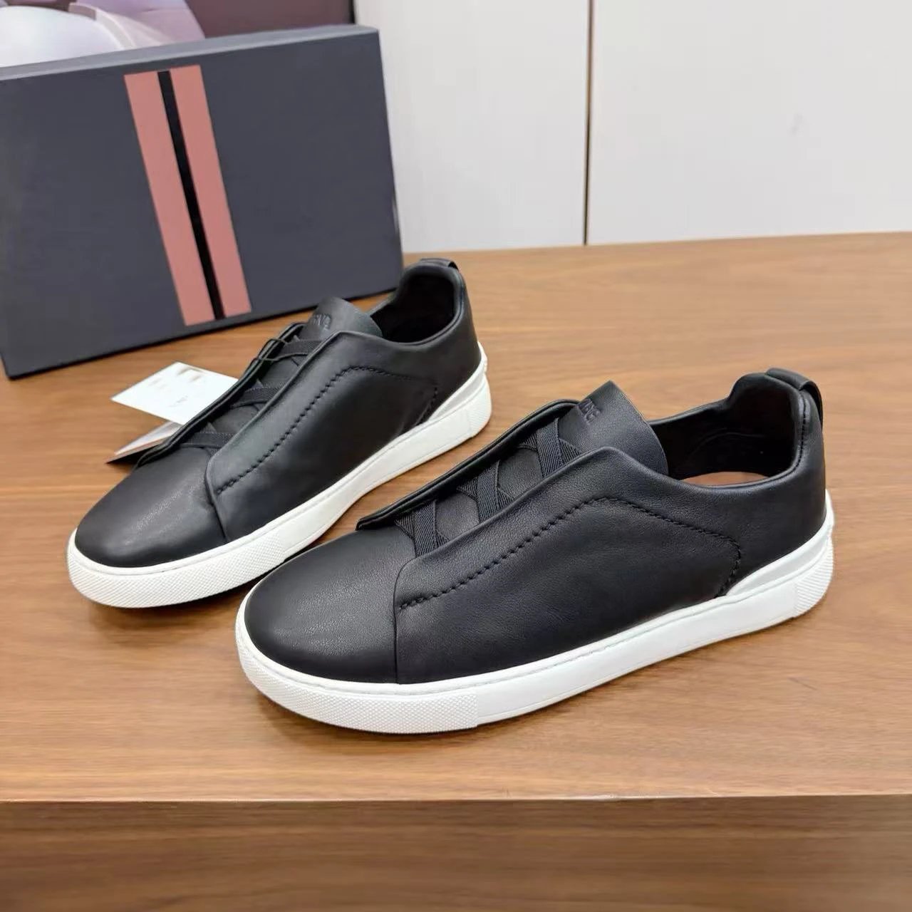 Hogan Interactive Sneakers Black with Tan Accents Casual Shoes - 9