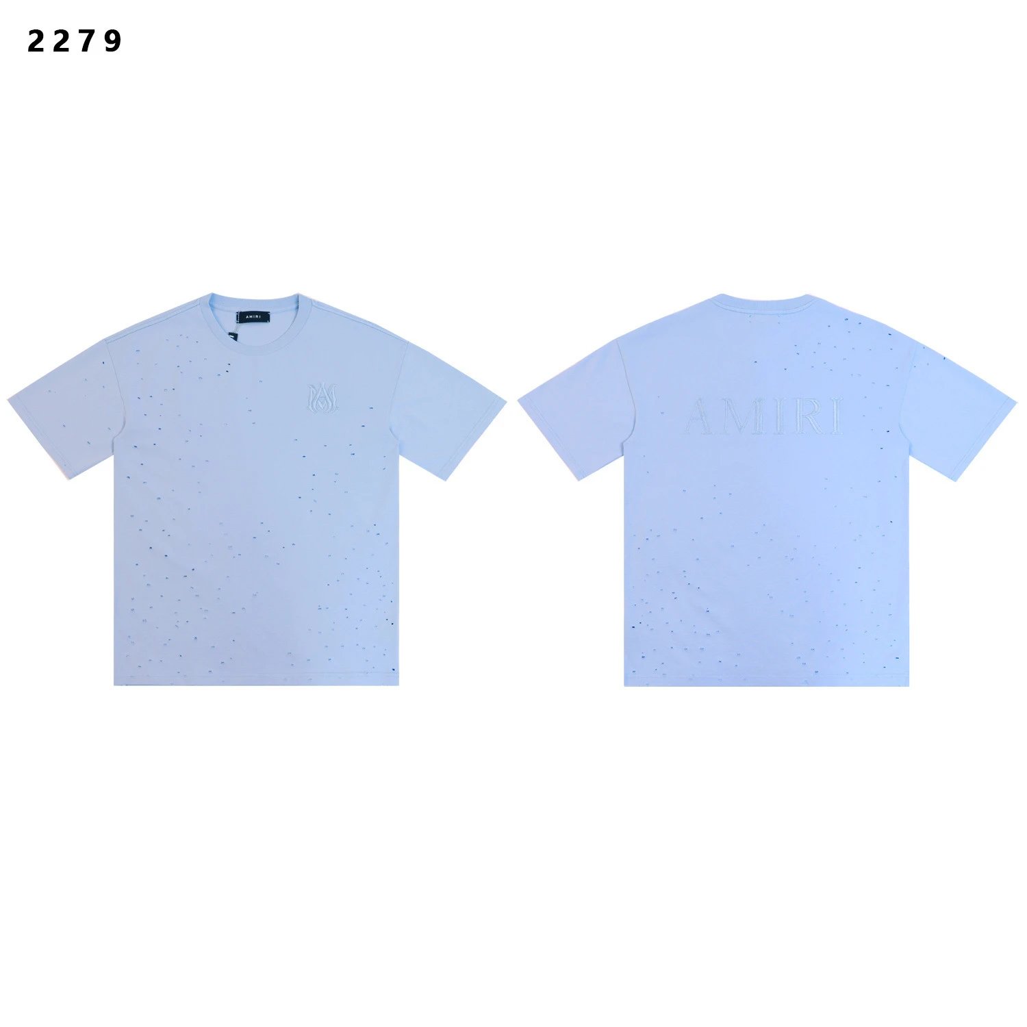 Amiri Flame Logo T-Shirt Blue - 12