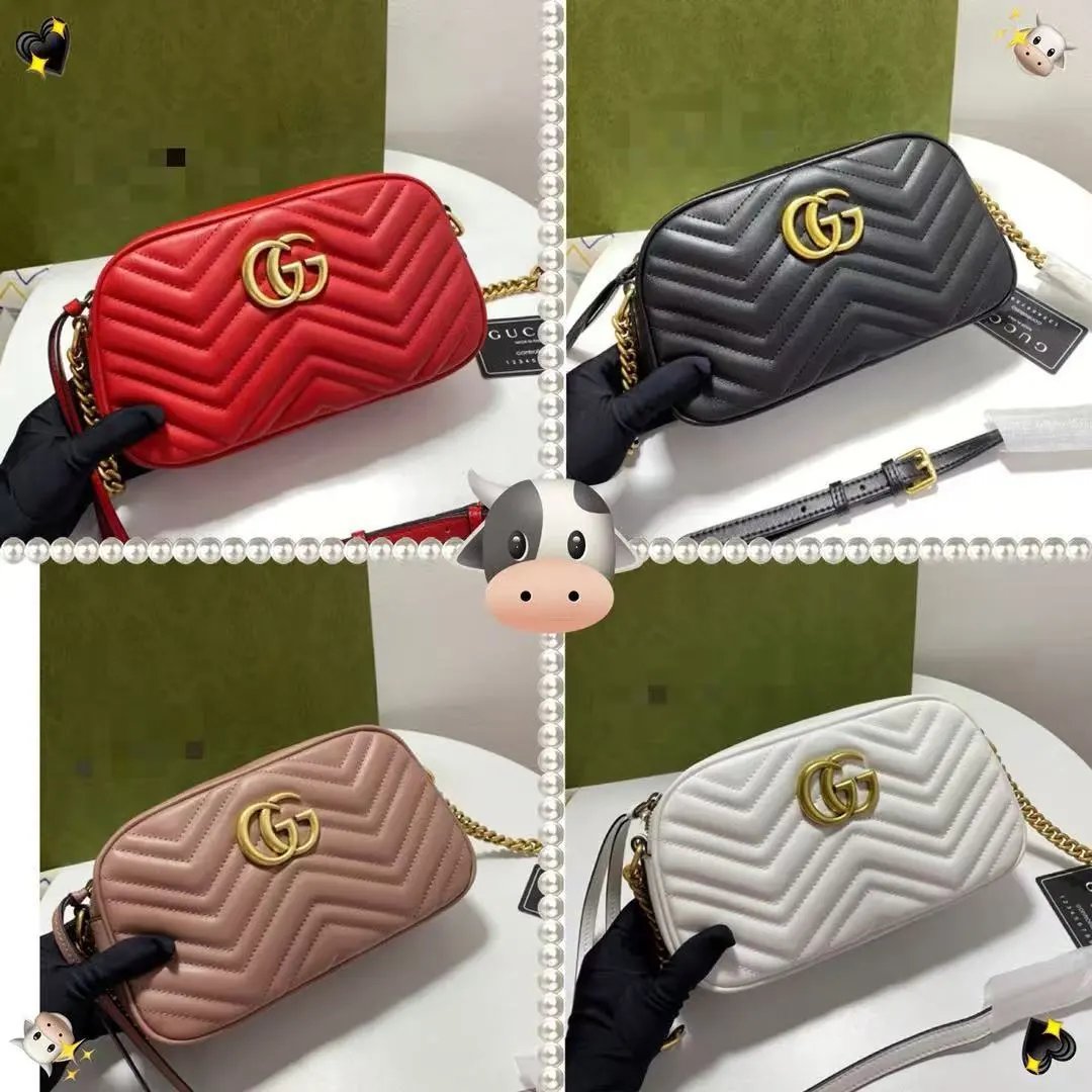 Gucci Marmont Mini Chevron Quilted White Shoulder Bag - 4