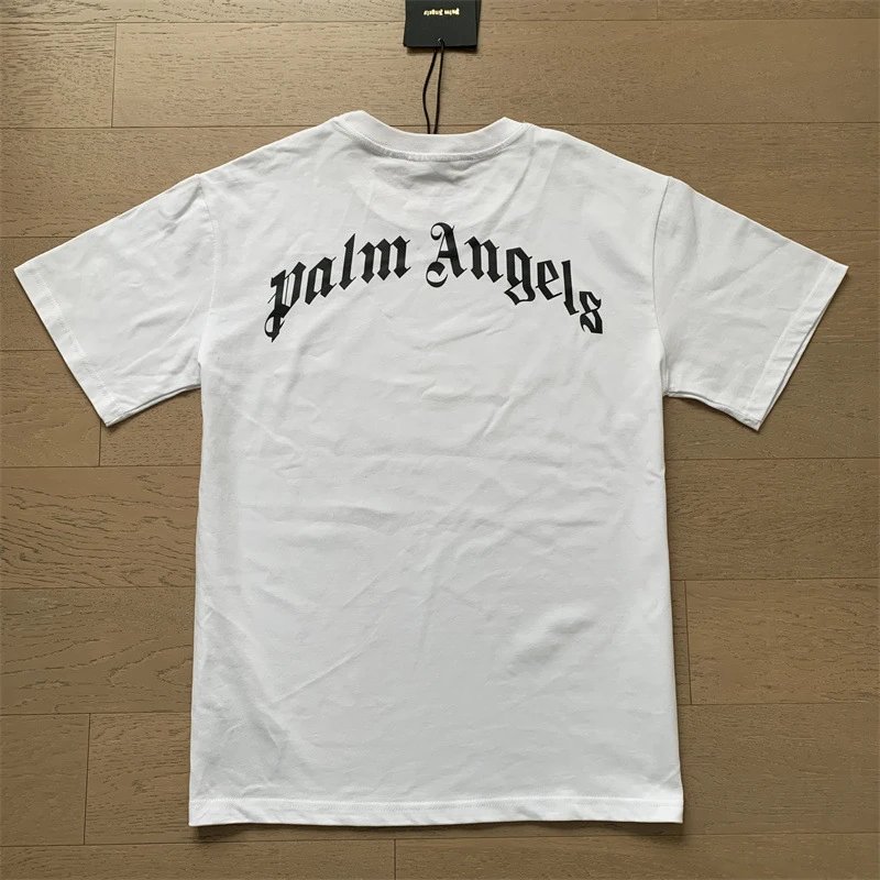 Palm Angels Logo Print White T-Shirt - 4