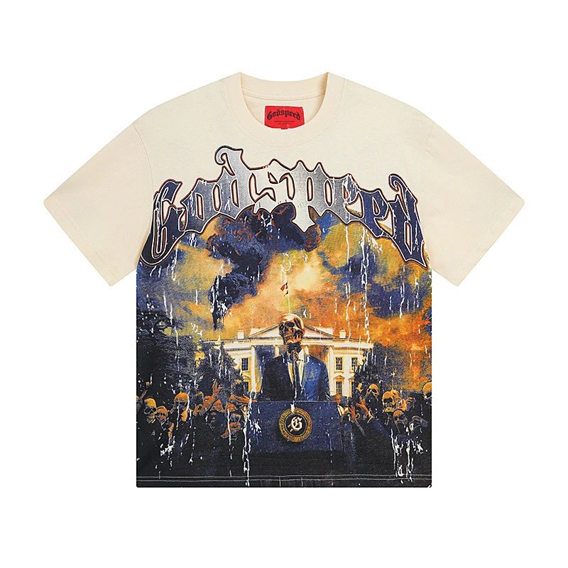 Godspeed Casino Skull Graphic T-Shirt White - 14