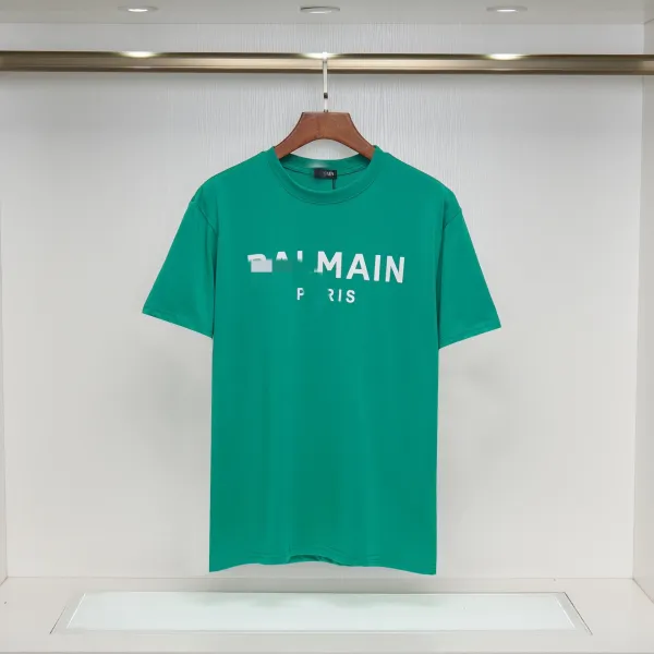 Balmain Logo Print Emerald Green T-Shirt - 1