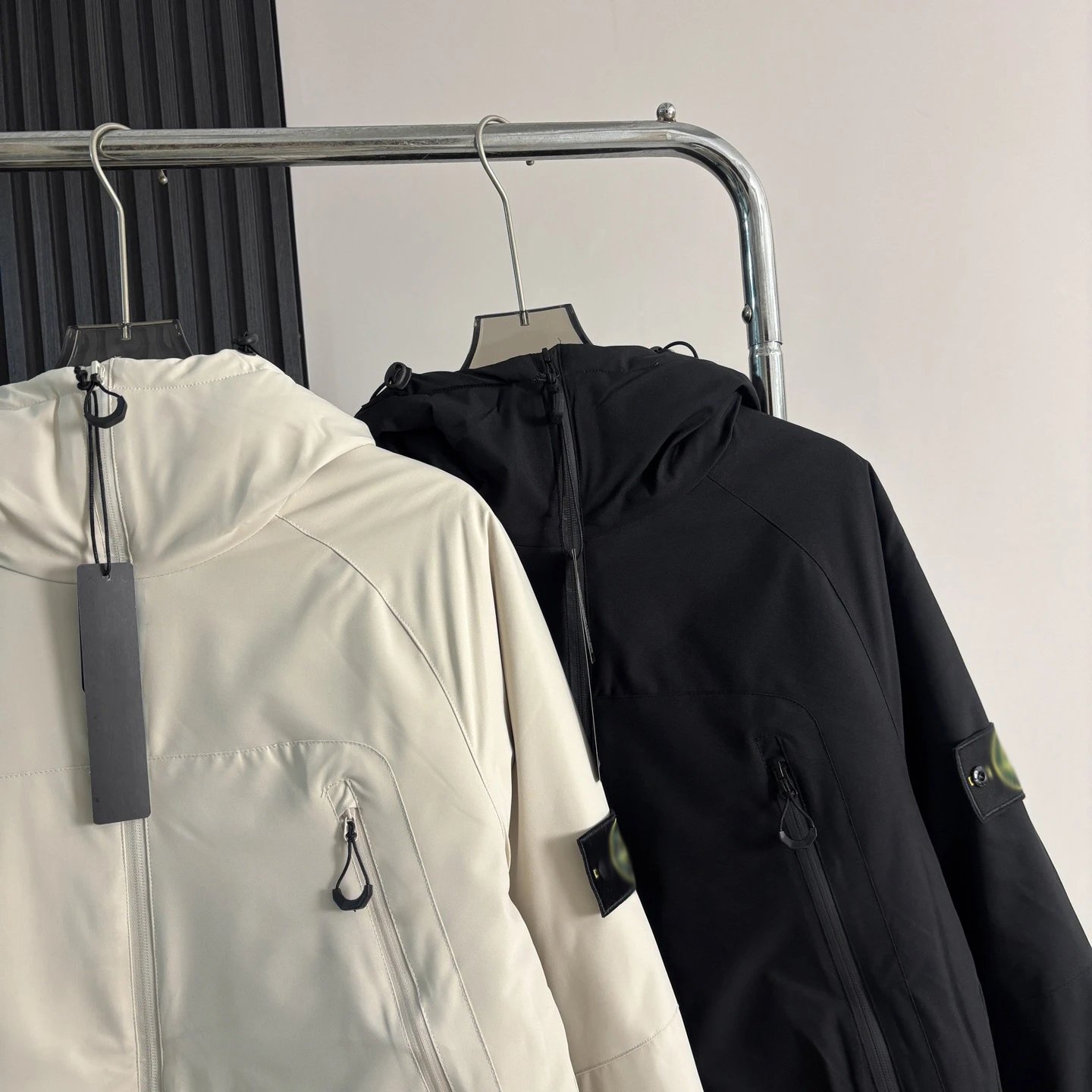 Stone Island Hooded Windbreaker Beige Outerwear - 3