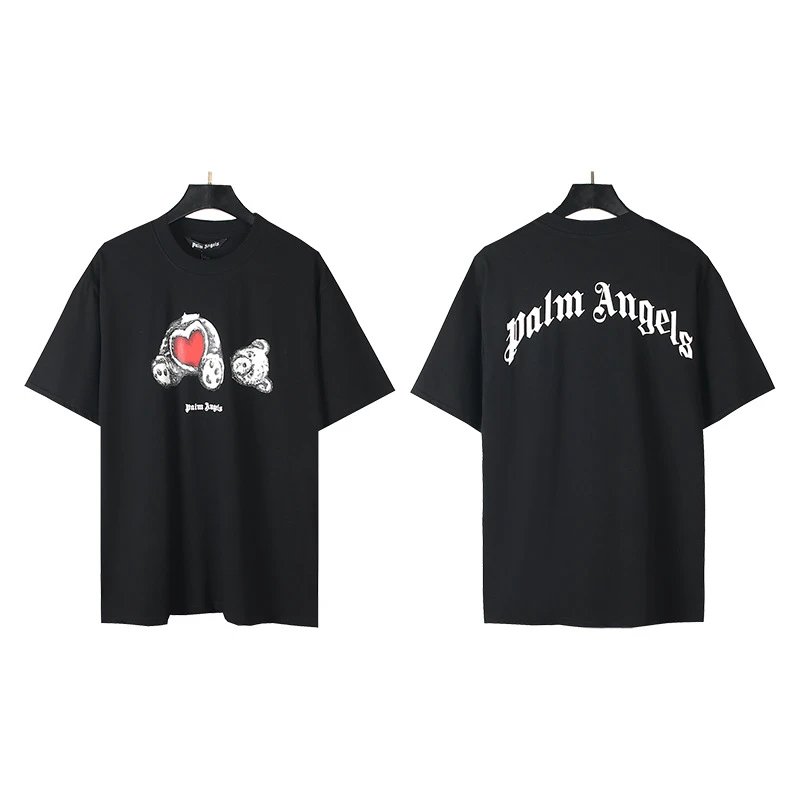 Palm Angels Logo Print White T-Shirt - 24