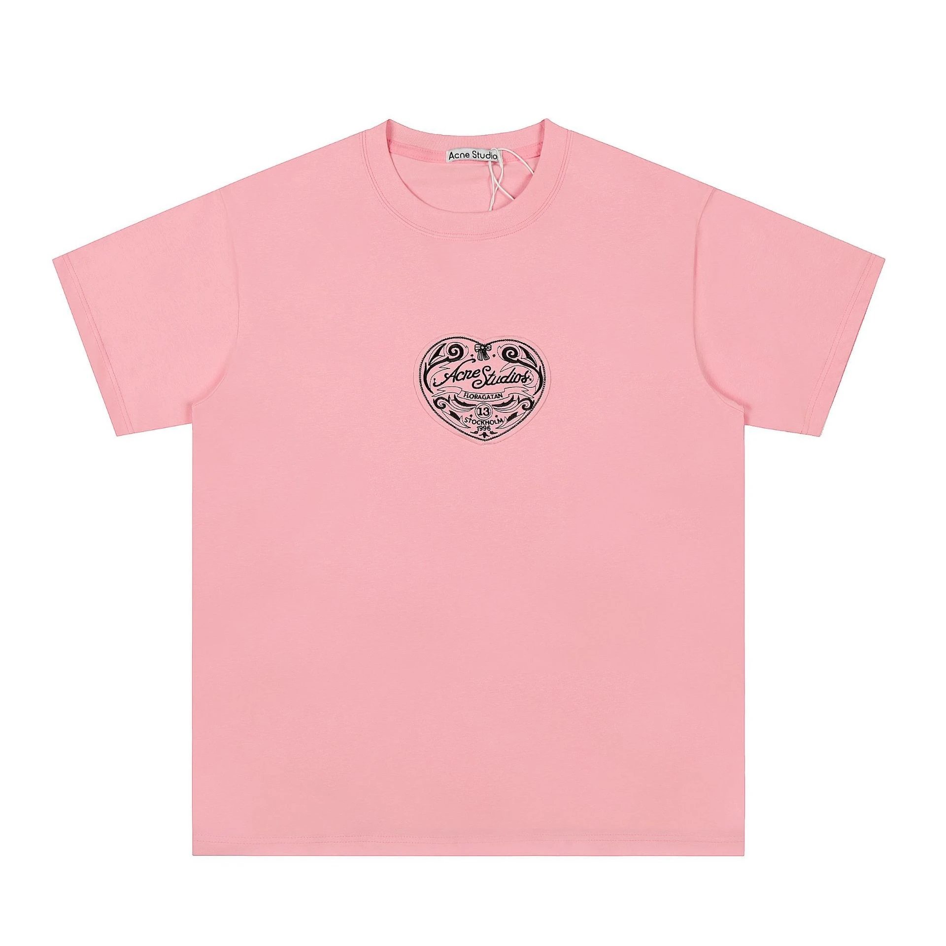 Acne Studios Heart Logo Pink T-Shirt - 17