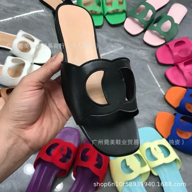 Unbranded Slippers Square-Toe Cutout Vamp Flat Slide product detail image 6
