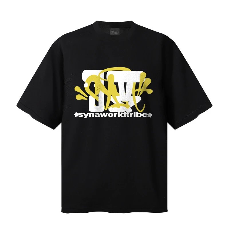 Design Graffiti Flame Print Oversized T-Shirt White - 13