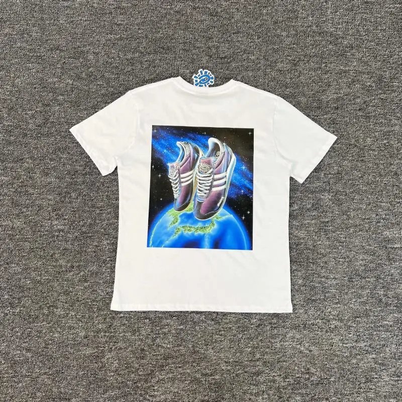 Design Surfboard Graphic Print White T-Shirt - 4