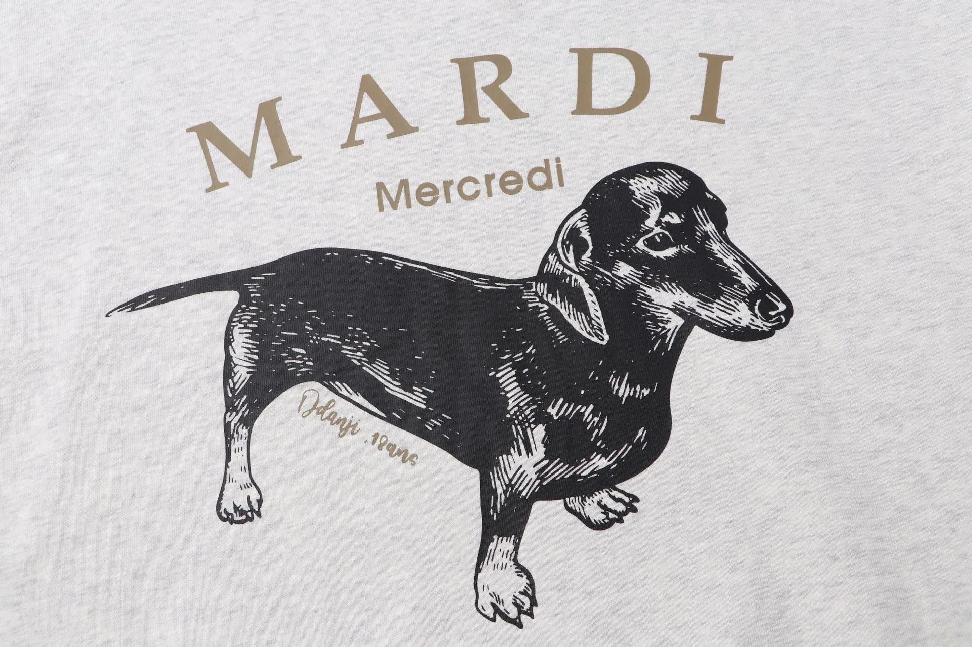 Mardi Mercredi Dachshund Graphic Gray Hoodie - 30