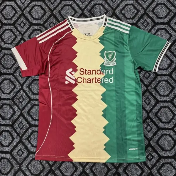 Liverpool FC 2023-24 Third Jersey Red Yellow Green Chevron Pattern Jersey - 1