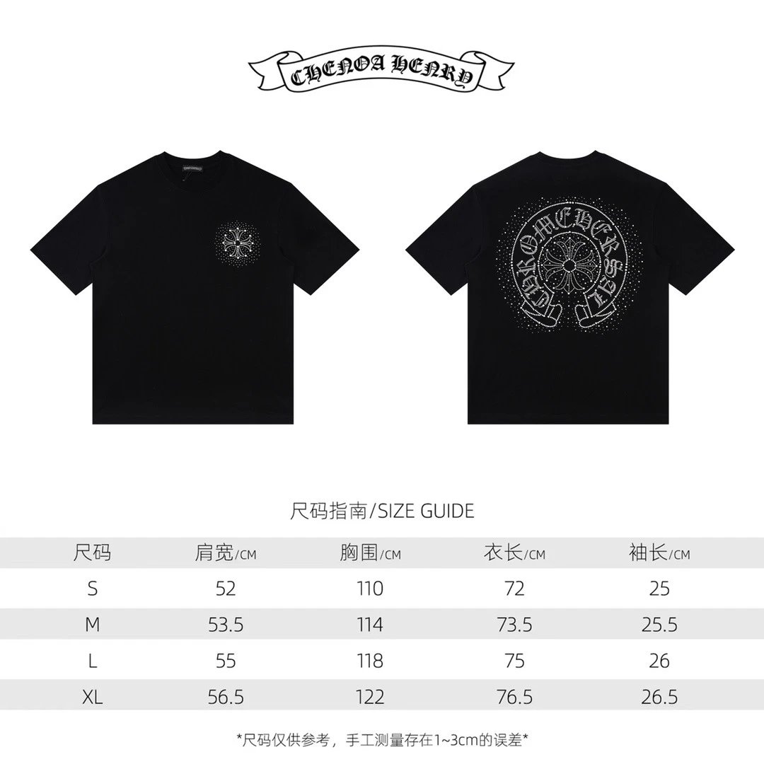 Design Crystal Embellished Splatter Print T-Shirt Black - 2