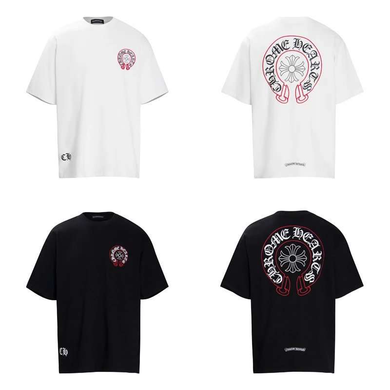 Chrome Hearts Cross Logo Embroidered Pink White T-Shirt - 8