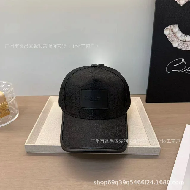Coach Hats Baseball Cap with All-Over C Pattern and Leather Logo Patch product detail image 8