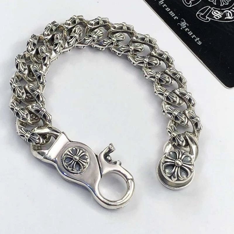 Chrome Hearts Cross Link Bracelet Silver Jewelry - 27