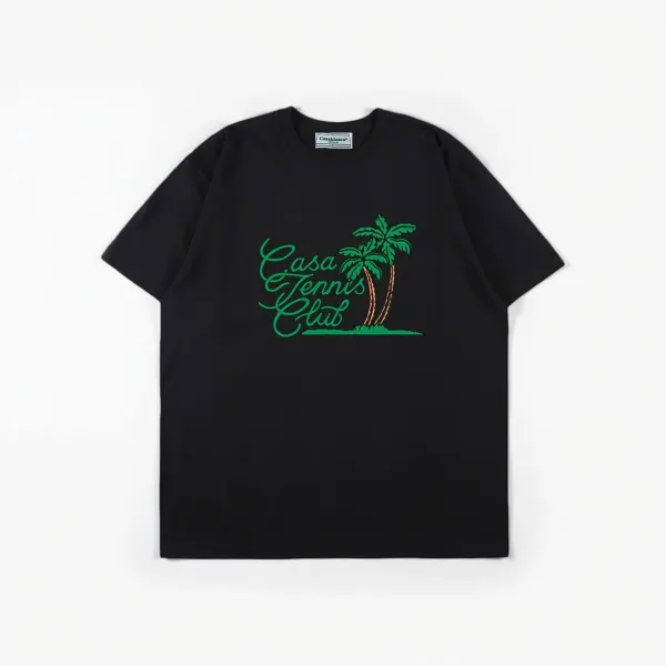 Casablanca Casa Tennis Club Black T-Shirt - 1