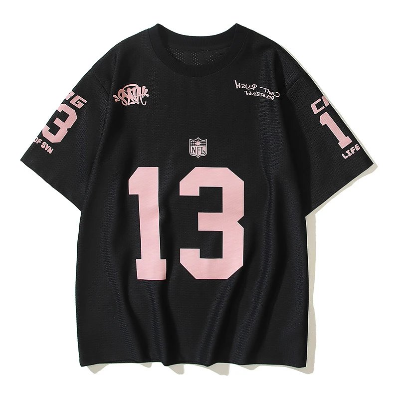 Design Slogan Mesh Jersey Black / White - 33