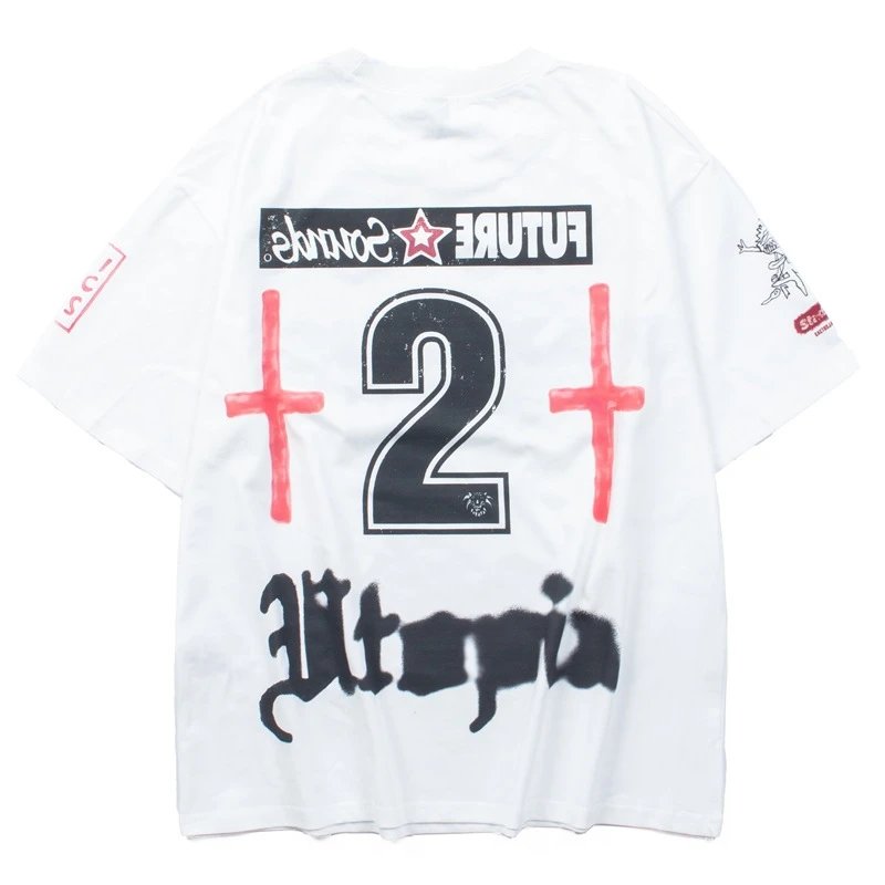 Design Slogan Mesh Jersey Black / White - 43