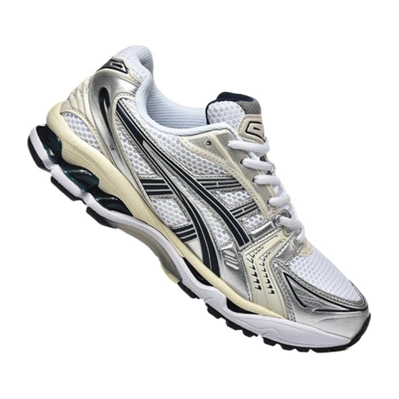 Asics Gel-Kayano 14 Silver Red Gold Running Shoes - 5