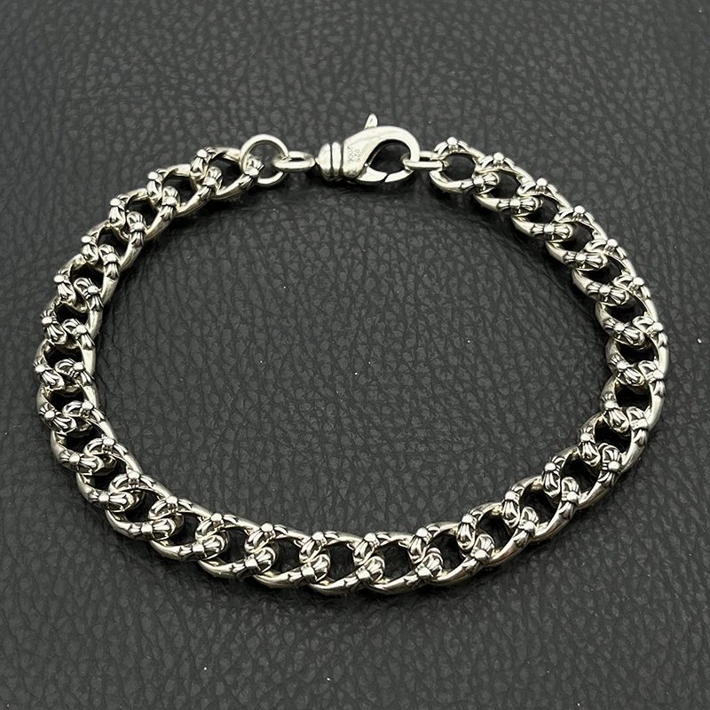 Chrome Hearts Cross Link Bracelet Silver Jewelry - 42