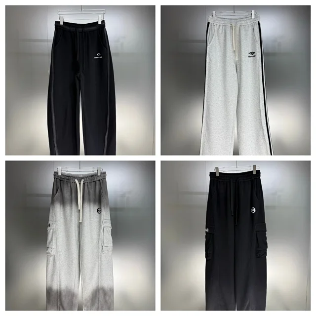 Balenciaga Trousers Wide-leg drawstring sweatpants with side stripes product detail image 1