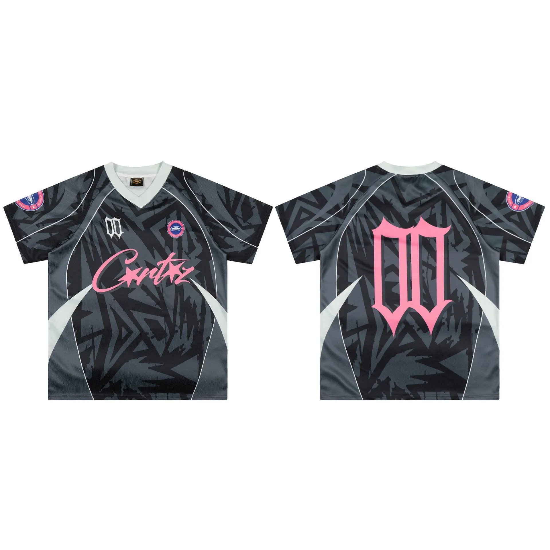 Corteiz Graphic Print Jersey Black Pink - 22