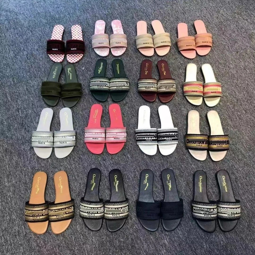 Christian D 2025 Women's Summer Flat Slide Sandals