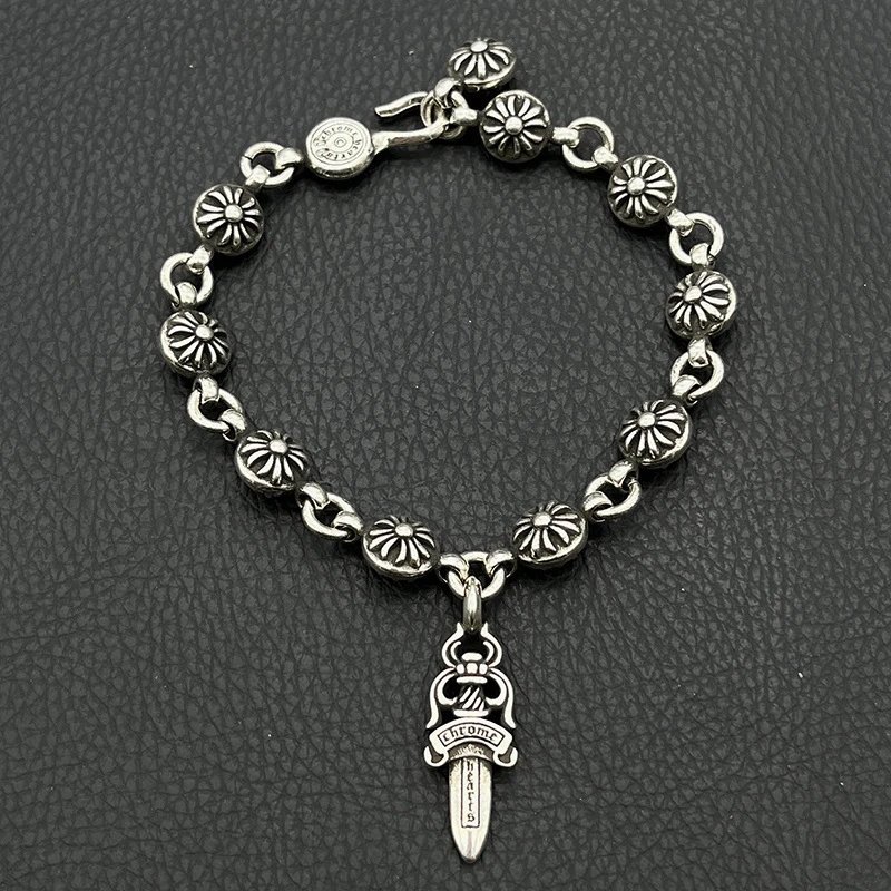 Chrome Hearts Cross Link Bracelet Silver Jewelry - 50
