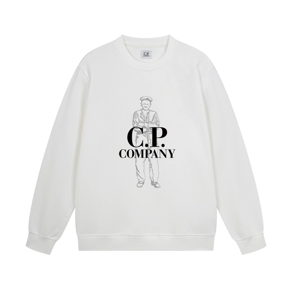 C.P. Company Logo Graphic Sweatshirt White Hoodie - 22