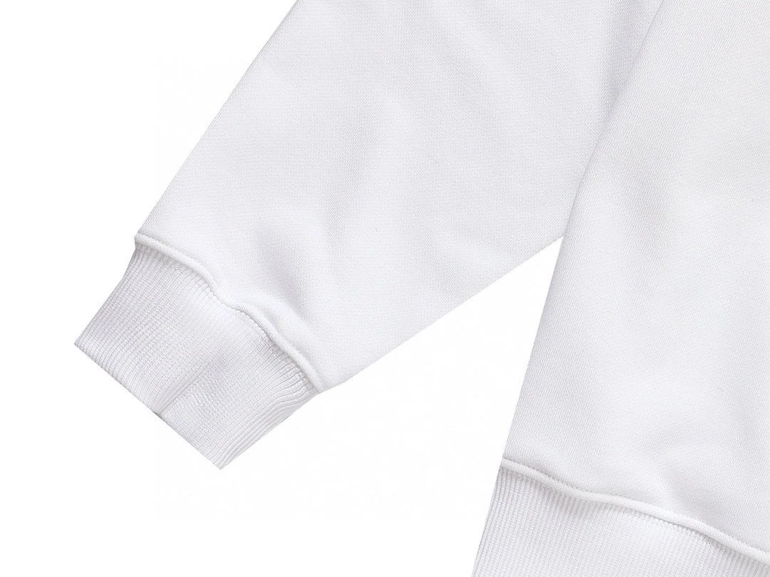 Balenciaga Triple Logo Print White Hoodie - 4